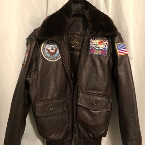 Men’s leather flight jacket